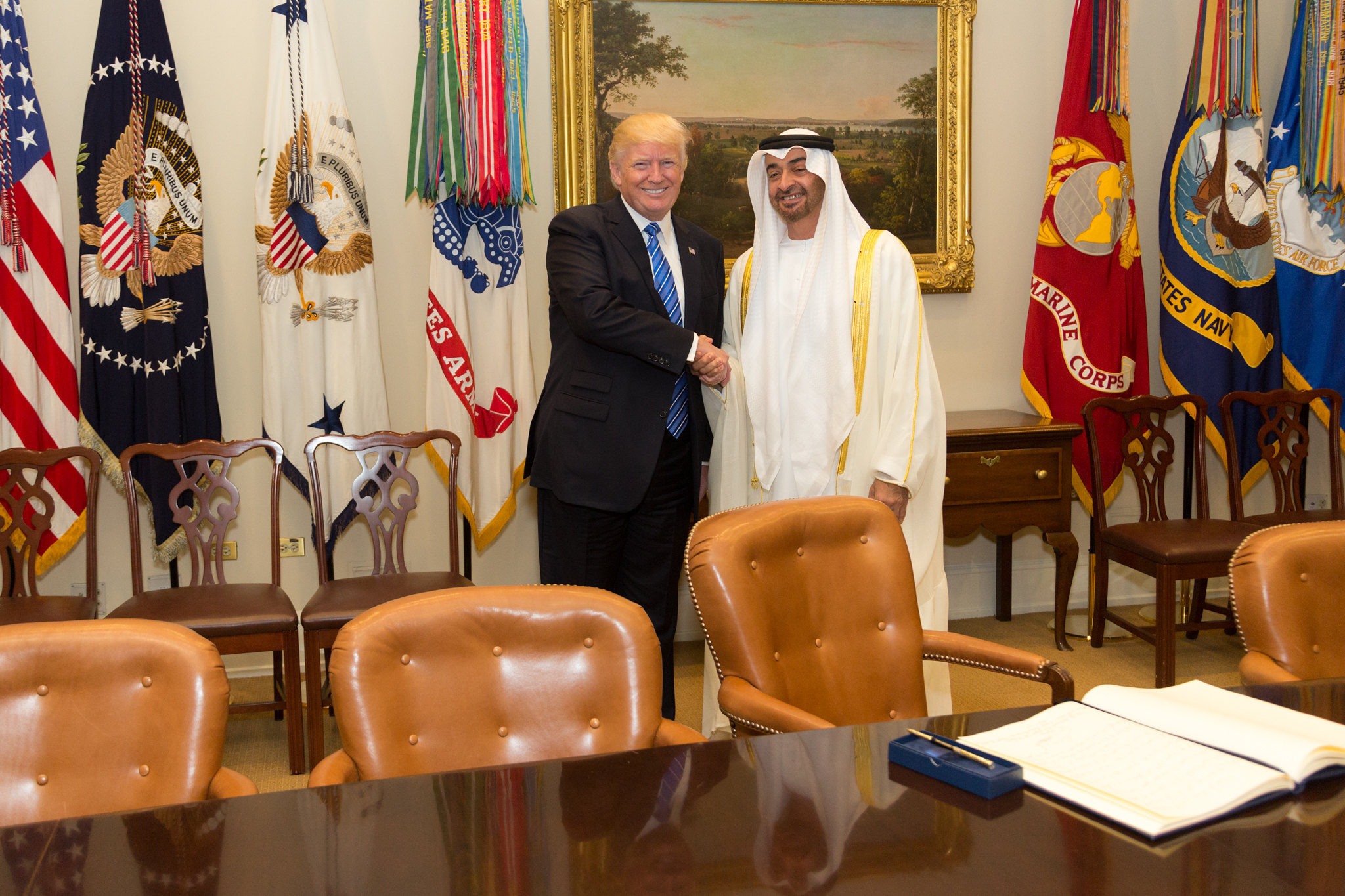 U.S. President Donald Trump meets with Sheikh Mohammed bin Zayed Al Nahyan