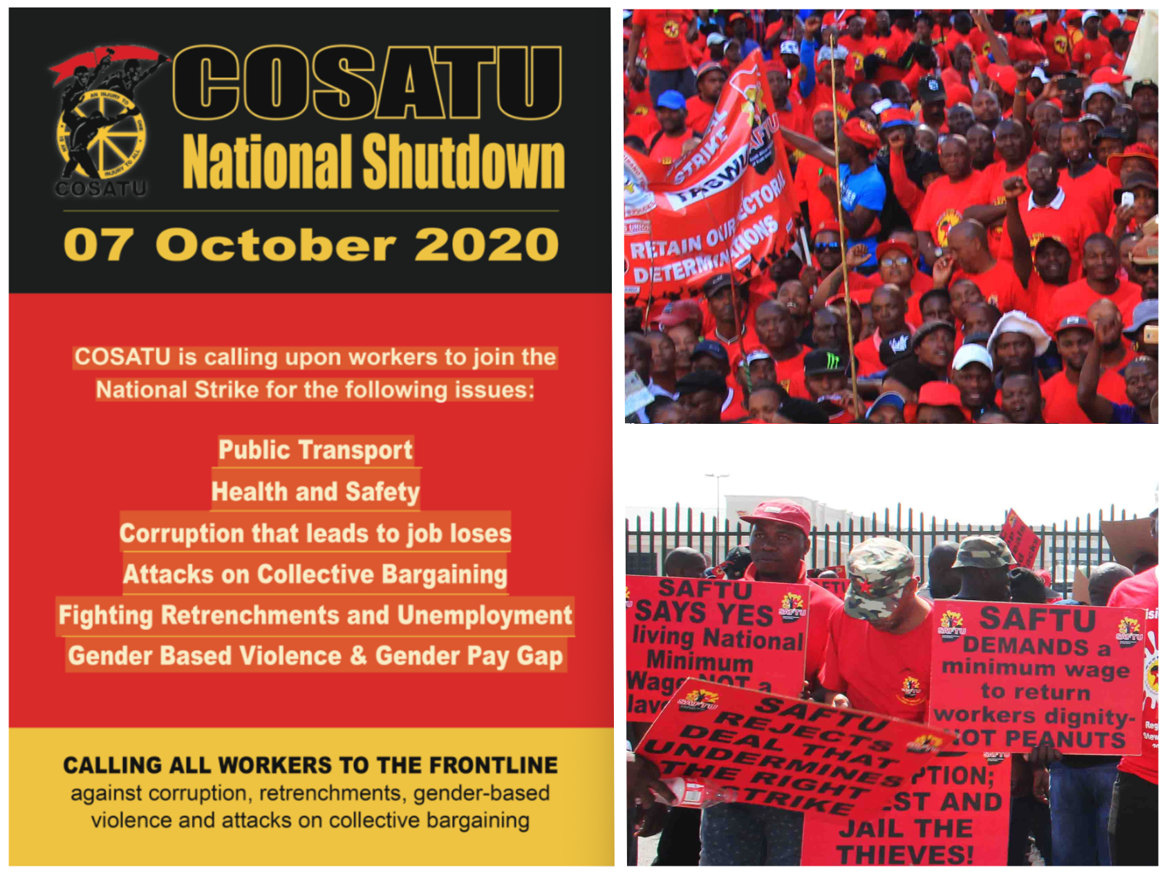 COSATU Strike Poster & SAFTU Strikes