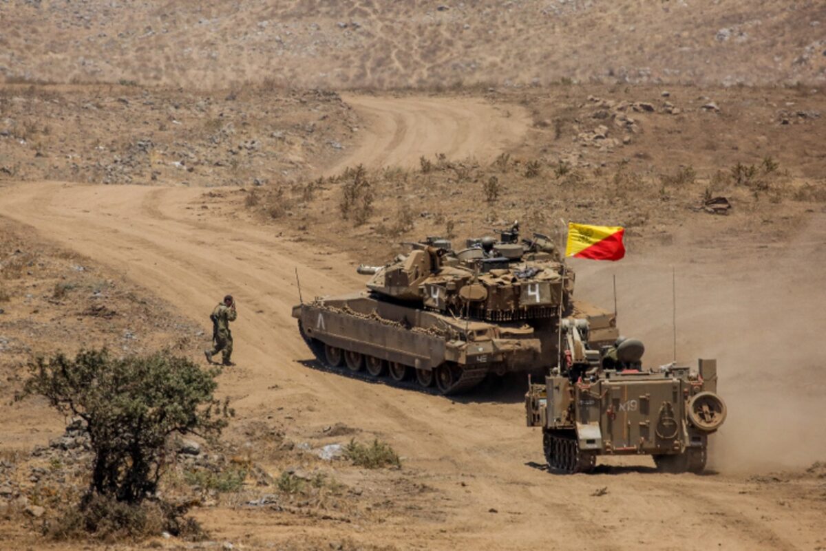 Soldiers near Israeli-Syrian border.