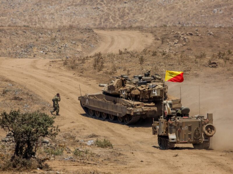 Soldiers near Israeli-Syrian border.