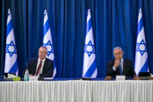 Israeli Prime Minister Benjamin Netanyahu and Defense Minister Benny Gantz