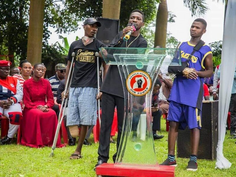 Bobi Wine addresses supporters