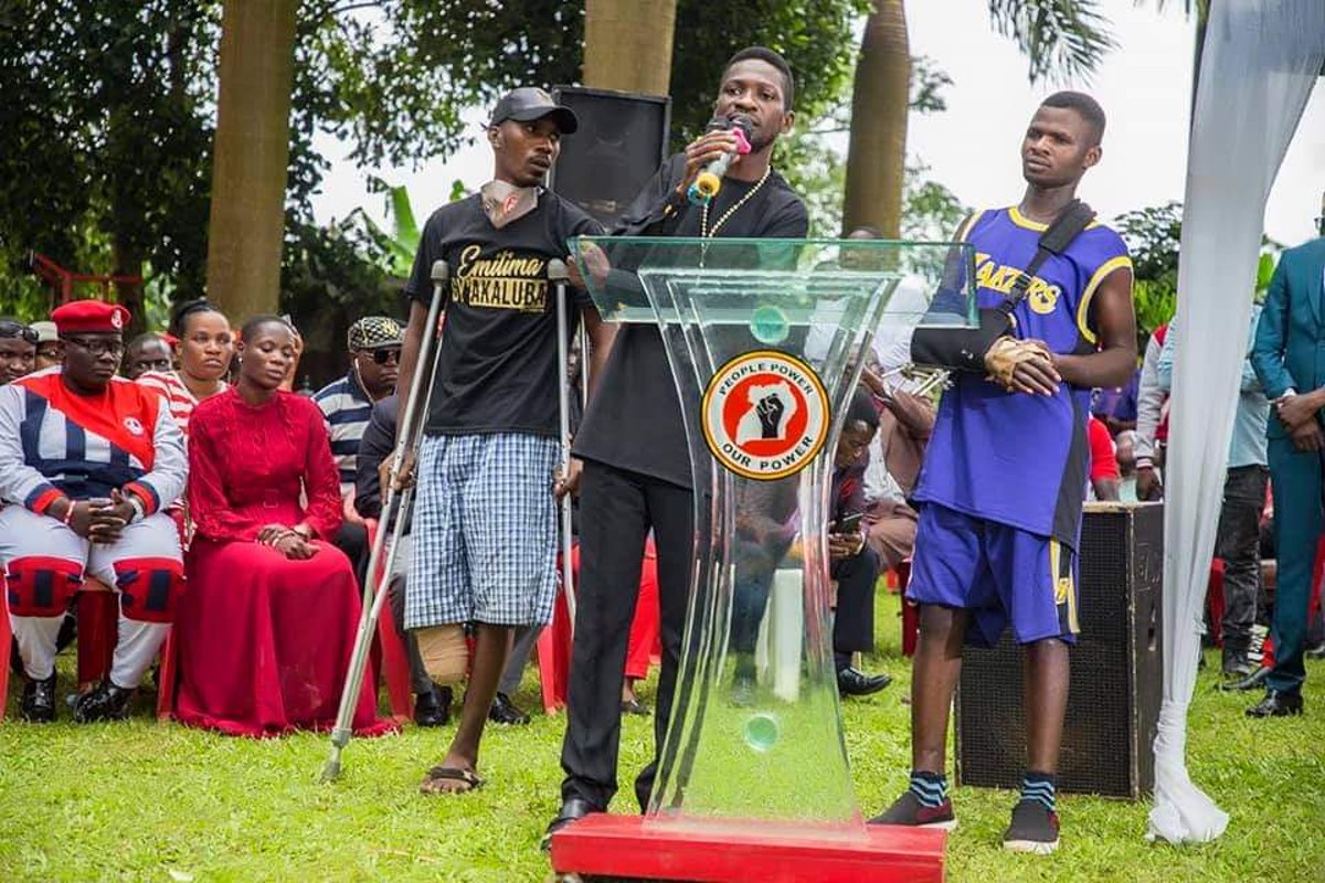Bobi Wine addresses supporters
