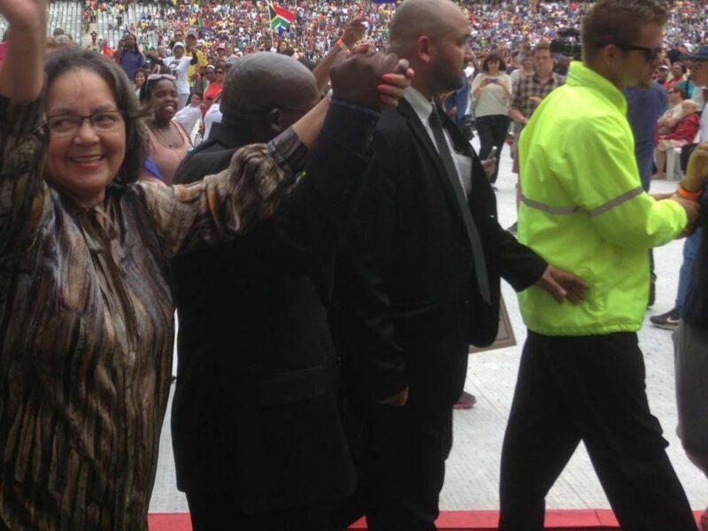 Patricia de Lille at the Nelson Mandela memorial concert, CT 2013.