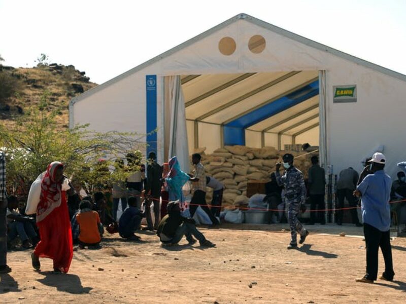 Warehouse for flour preservation and distribution to refugees, Ethiopia. Mohammed Abu Obaid/EPA-EFE.