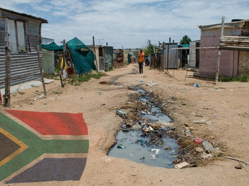 Diepsloot L Resettlement Campaign, 25 Jan 2013, by Niko Knigge. SA flag- commons.