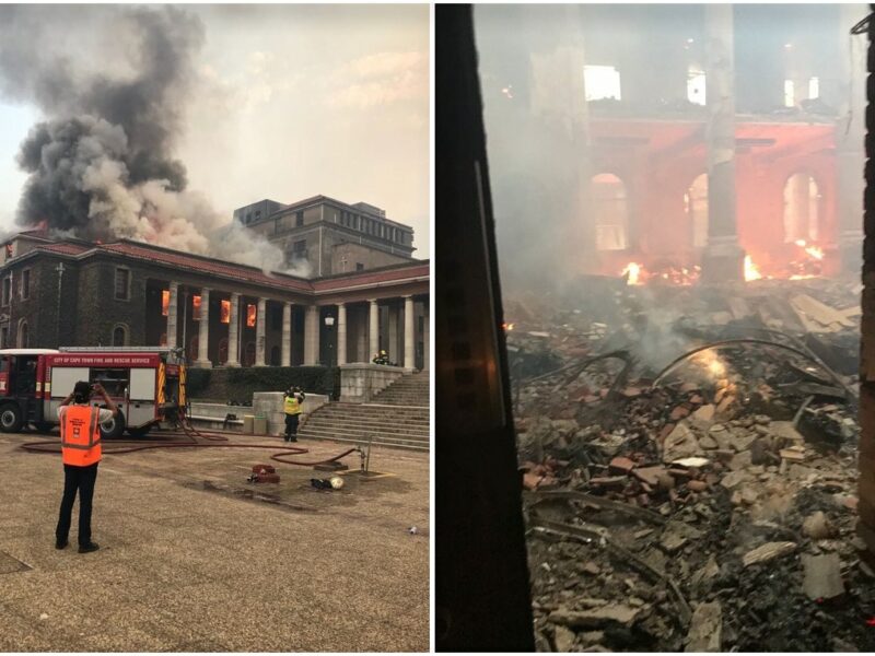 University of Cape Town and library fire damage. Courtesy.