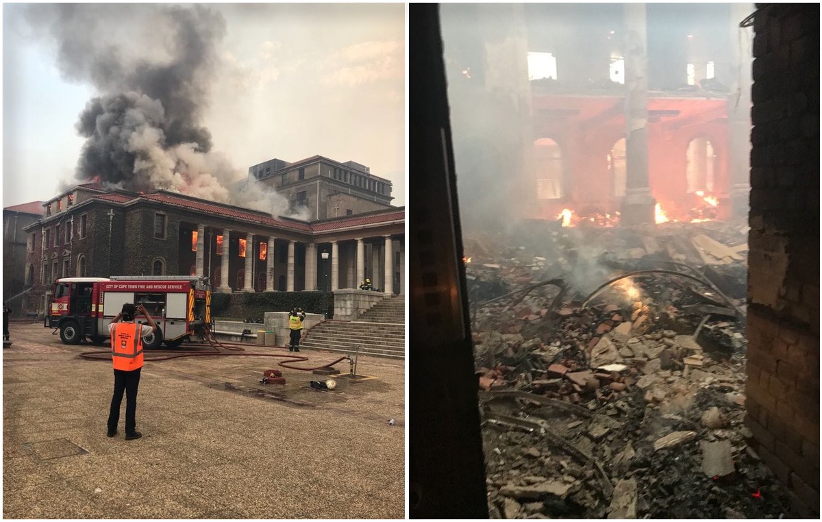 University of Cape Town and library fire damage. Courtesy.