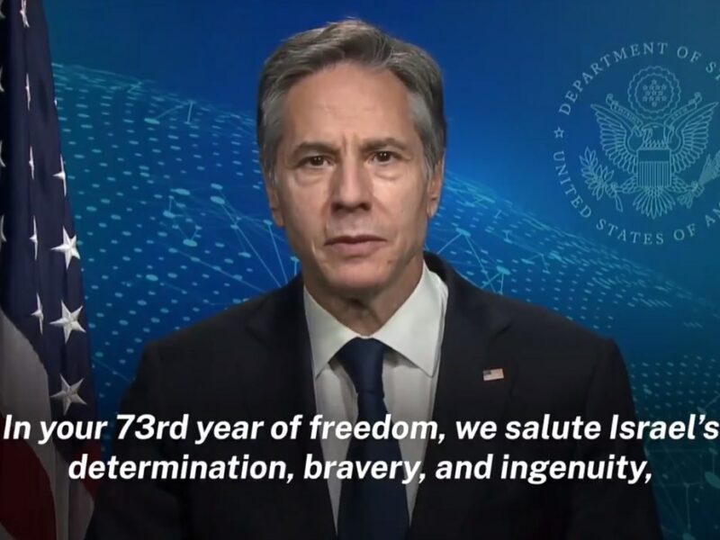 U.S. Secretary of State Antony Blinken welcoming Israel's 73rd Independence Day celebration. Source: Screenshot.