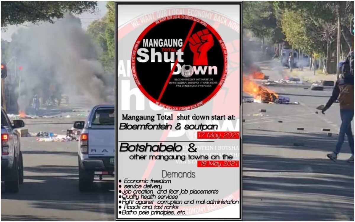 Service delivery protests, Bloemfontein, South Africa. Courtesy.