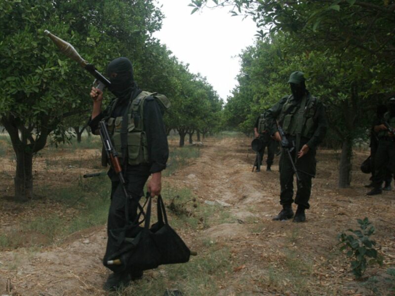 Hamas terrorists return to Gaza City from their positions on the border between Israel and Gaza Strip on June 19, 2008. Photo by Wissam Nassar/Flash90.