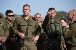 Israel Defense Forces Chief of Staff Lt. Gen. Aviv Kochavi visits the scene of a shooting attack in Tapuach Junction, south of Nablus, on May 3, 2021. Photo by Sraya Diamant/Flash90.