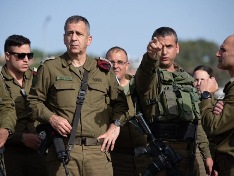 Israel Defense Forces Chief of Staff Lt. Gen. Aviv Kochavi visits the scene of a shooting attack in Tapuach Junction, south of Nablus, on May 3, 2021. Photo by Sraya Diamant/Flash90.