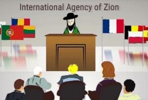 A screenshot taken from a video aired on Iranian TV on May 7, 2021, in which the narrator claims the creation of the State of Israel is part of a Jewish plot to take over the world. (MEMRI)