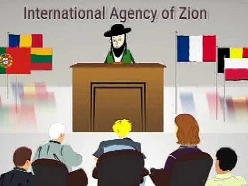 A screenshot taken from a video aired on Iranian TV on May 7, 2021, in which the narrator claims the creation of the State of Israel is part of a Jewish plot to take over the world. (MEMRI)