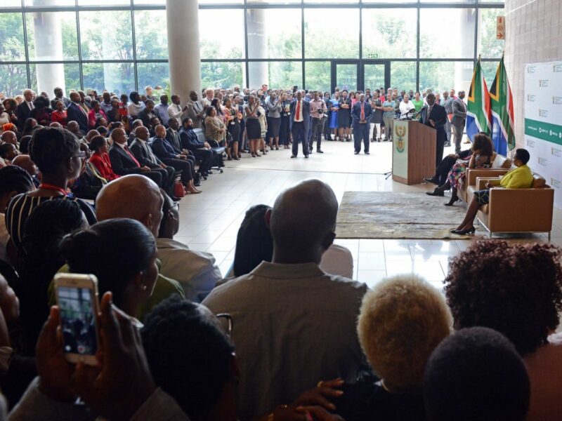 President Cyril Ramaphosa conducts his first departmental oversights visit to DIRCO, 6 March 2018. Source: GovZA, Flickr.