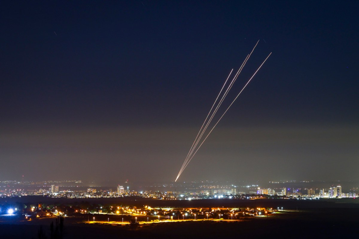 Rockets fired at Israel by Hamas in the Gaza Strip, May 18, 2021. Photo by Nati Shohat/Flash90.