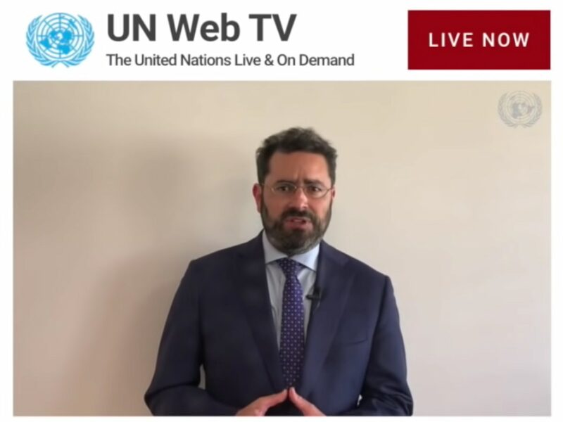 UN Watch executive director Hillel Neuer speaks at UNHRC 30th Special Session, screenshot.