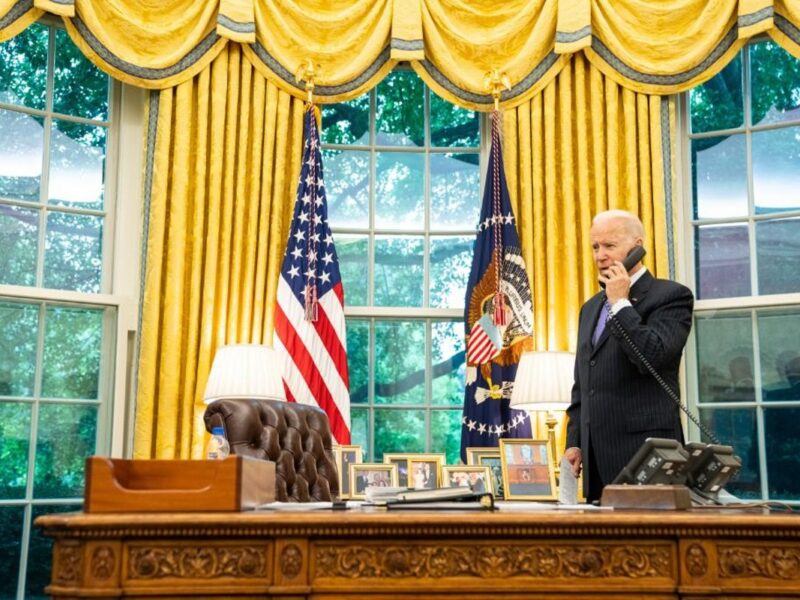 U.S. President Joe Biden in the Oval Office. Credit: Joe Biden/Twitter.