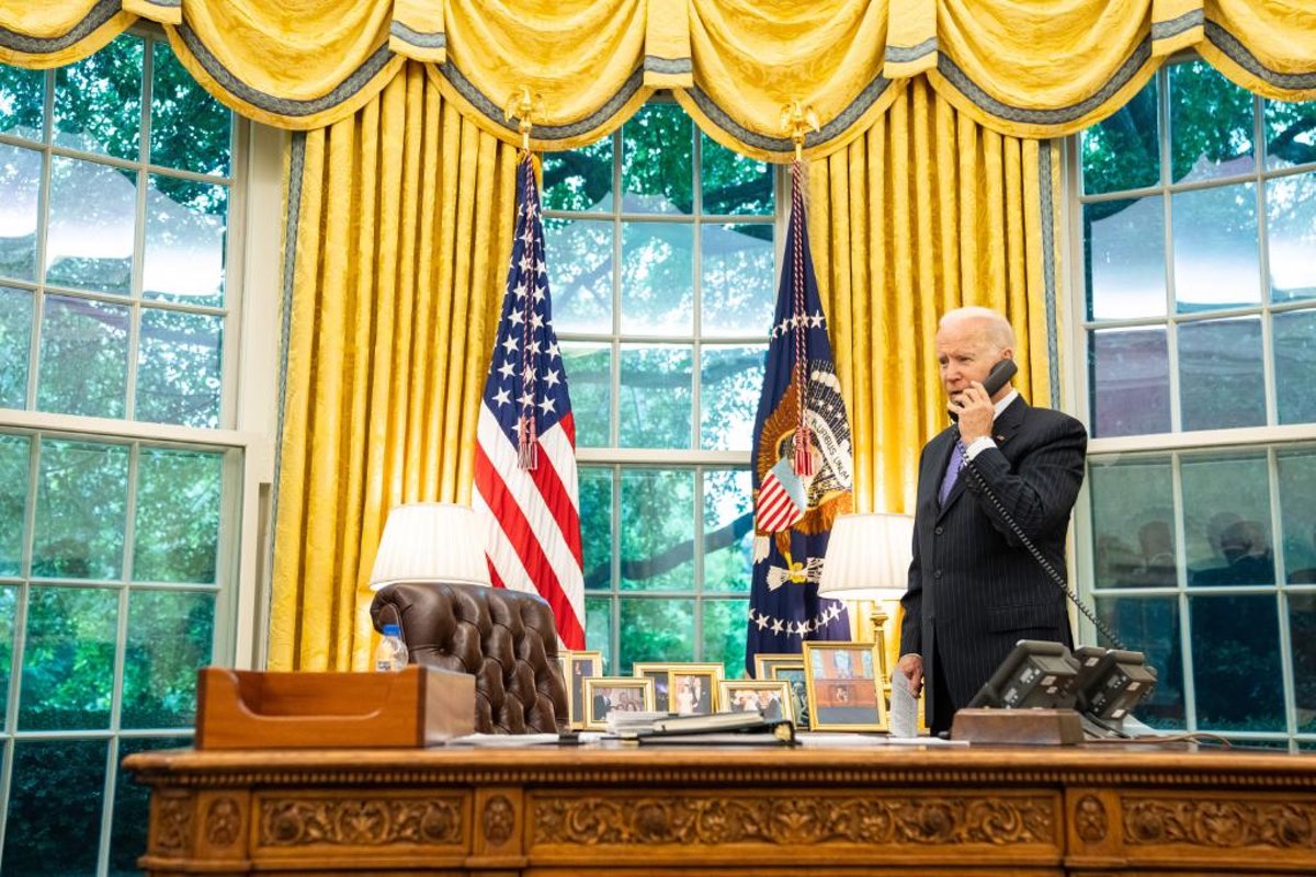 U.S. President Joe Biden in the Oval Office. Credit: Joe Biden/Twitter.