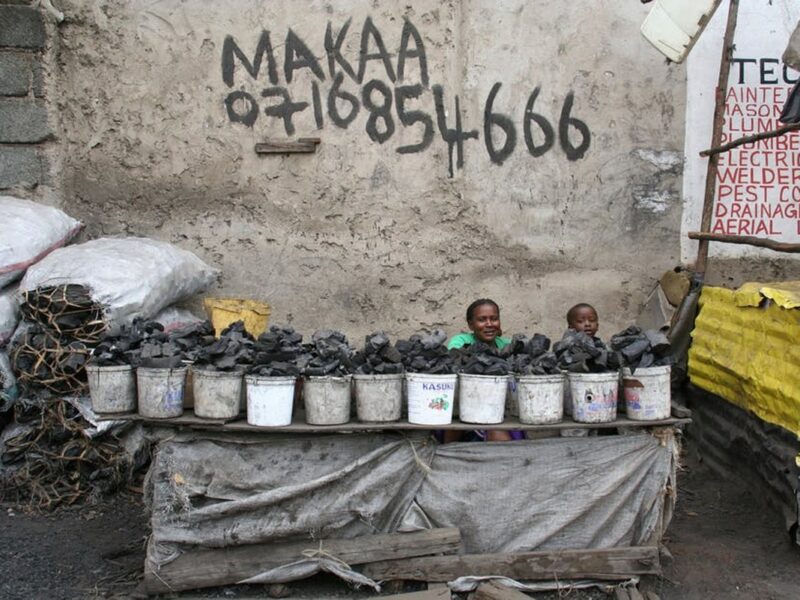 A woman sells charcoal in Nairobi, Kenya. Flickr, Laura Rantanen