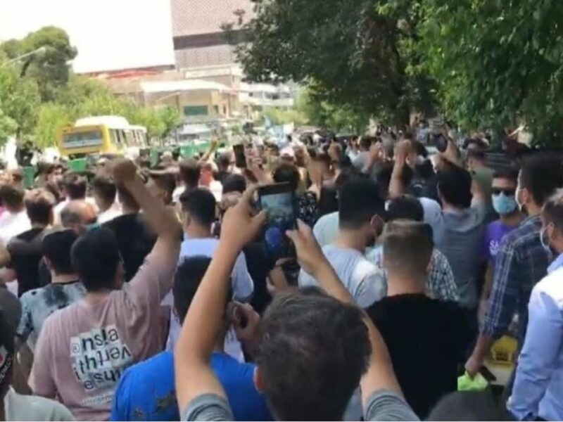 Iranians take to the streets of Tehran to protest water shortages and deteriorating economic conditions, July 26, 2021. Source: Twitter.