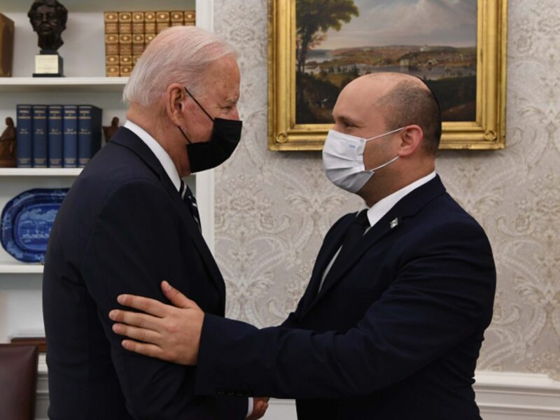 U.S. President Joe Biden meets with Israeli Prime Minister Naftali Bennett at the White House in Washington, D.C., on Aug. 27, 2021. Photo by Avi Ohayon/GPO.