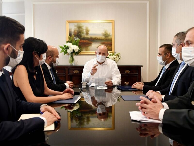 Israeli Prime Minister Naftali Bennett preparing for his meeting with U.S. President Joe Biden on Aug. 26, 2021. Source: Naftali Bennett/Twitter.