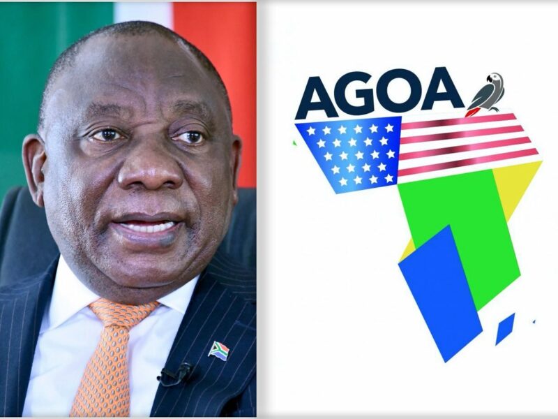 President Cyril Ramaphosa, AGOA Logo.