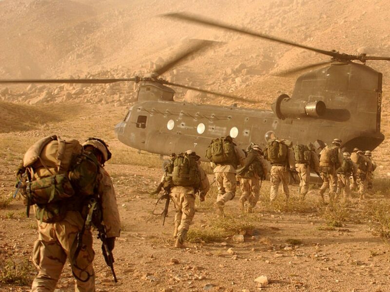 U.S. soldiers on the way back to Kandahar Army Air Field on Sept. 4, 2003. The soldiers were searching for Taliban fighters and illegal weapons caches. Photo: Staff Sgt. Kyle Davis/U.S. Army.