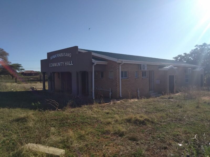 Mpakirabusang Community Hall, Mokgola, Ramotshere Moiloa Local Municipality. Pic by Kenneth Mokgatlhe.