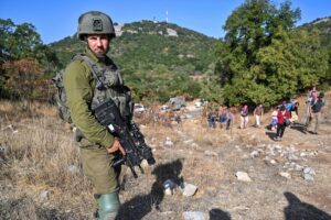 Golani brigade soldiers guard in the northern border between Israel and Lebanon, on October 15, 2021. Photo by Michael Giladi/Flash90