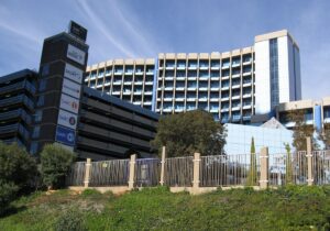 The South African Broadcasting Corporation headquarters in Johannesburg, South Africa,, by Mike Powell; Commons.