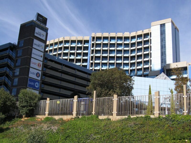 The South African Broadcasting Corporation headquarters in Johannesburg, South Africa,, by Mike Powell; Commons.