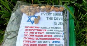 An antisemitic flyer distributed in Miami Beach, Florida. Photo: Twitter.