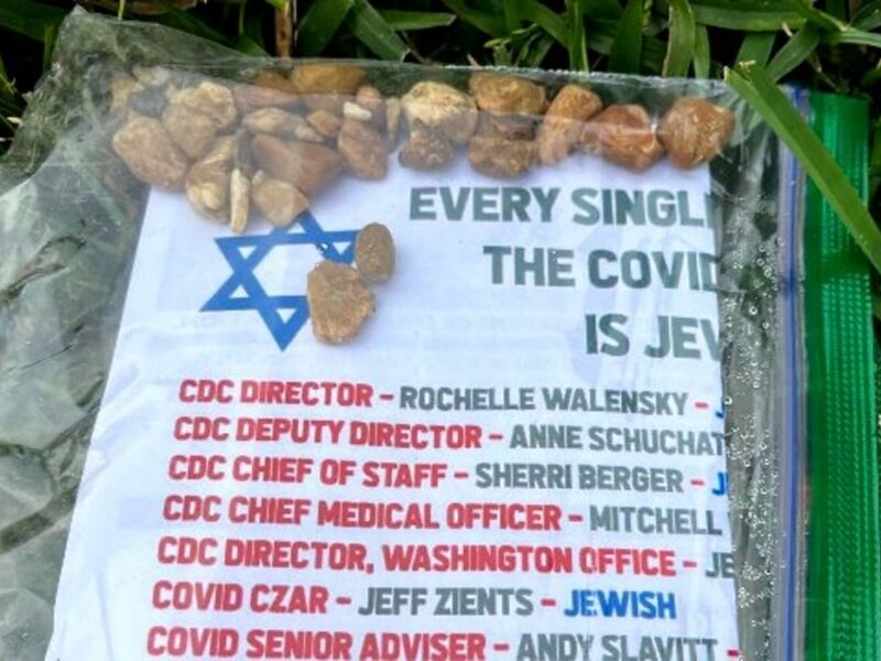 An antisemitic flyer distributed in Miami Beach, Florida. Photo: Twitter.