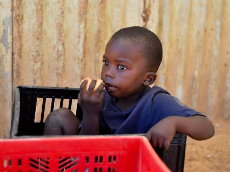 Child eating a fruit, by Megan Trace, Flickr