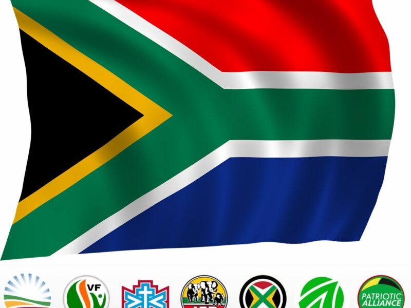 South African flag, pixabay, commons; Political parties of the multi-party coalition