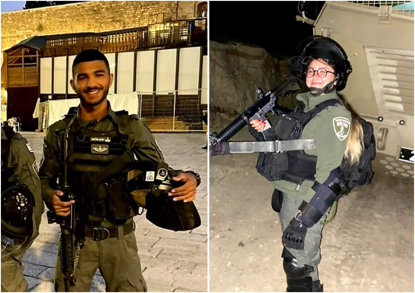 Israeli Border Police officers Yazan Fallah (left) and Shirel Aboukaret (right), both 19 years old, were killed by terrorists in Hadera on March 27 2022, Credit- Israel Police.