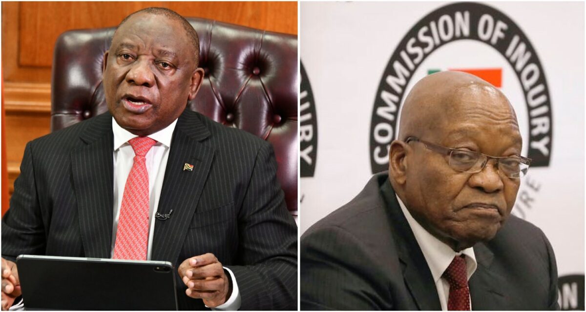 President Cyril Ramaphosa, GOVZA commons. Former President Jacob Zuma, GOVZA commons.