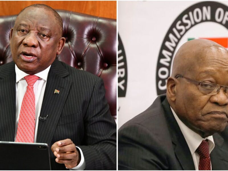 President Cyril Ramaphosa, GOVZA commons. Former President Jacob Zuma, GOVZA commons.