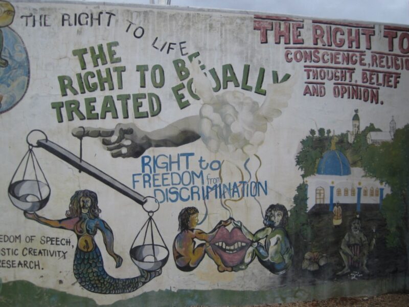 South Africa Bill of Rights Durban mural, 06 Dec 2014, by Lee Bob Black -Flickr, public domain.