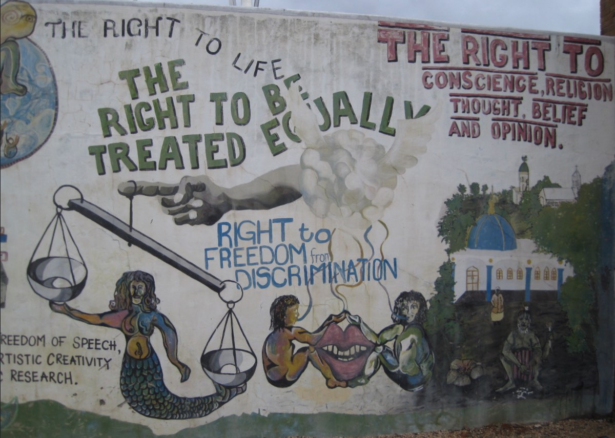 South Africa Bill of Rights Durban mural, 06 Dec 2014, by Lee Bob Black -Flickr, public domain.