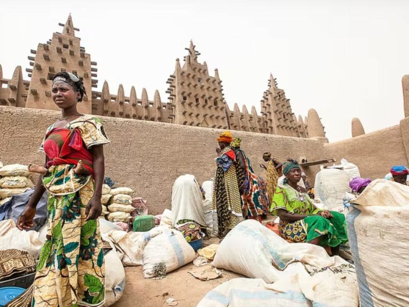 The Djenne market in Mali. Affordable food and safe markets are important for food security. Anthony Pappone/ Contributor