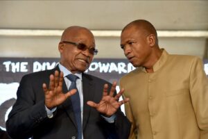 President Jacob Zuma with North West Premier Supra Mahumapelo at the National Day of Reconciliation celebrations under the theme "Bridging the Divide towards a non-racial society" at Gopane in the North West Province, 16 Dec 2016. (Photo: GCIS)