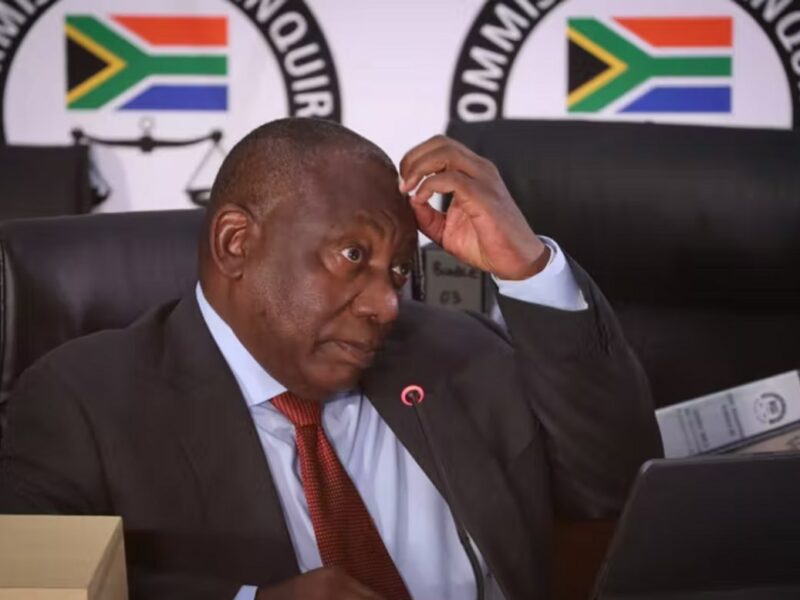 President Cyril Ramaphosa testified at the Zondo commission. EFE-EPA/Sumaya Hisham/Pool