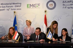 Egypt, Israel and the European Union signed a Memorandum of Understanding (MoU) to increase natural-gas sales to the European Union on June 15, 2022. Source: Naftali Bennett/Twitter.