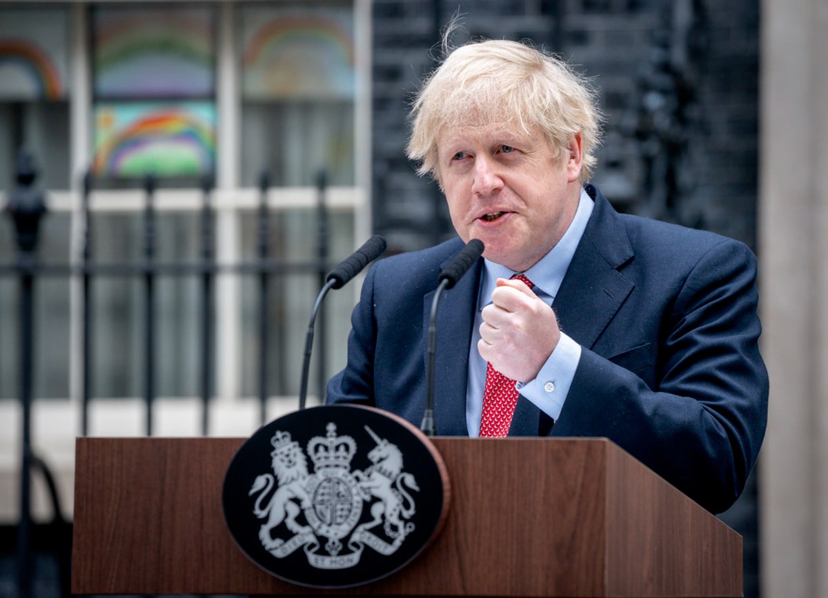 Boris Johnson Returning to No 10 Downing Street on 27-04-2020, London, United Kingdom, following recovering from Coronavirus at Chequers. Picture by Pippa Fowles / No 10 Downing Street. https://creativecommons.org/licenses/by-nc-nd/2.0/