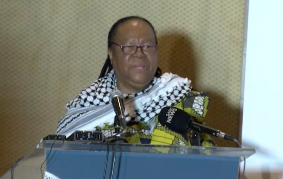 Minister of International Relations and Cooperation Naledi Pandor, at the Palestinian Heads of Mission in Africa Conference, 26 July 2022; DIRCO YouTube Screenshot.