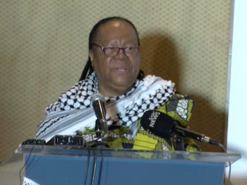 Minister of International Relations and Cooperation Naledi Pandor, at the Palestinian Heads of Mission in Africa Conference, 26 July 2022; DIRCO YouTube Screenshot.